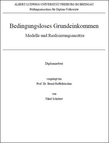 Bedingungsloses Grundeinkommen - Diplomarbeit/Bachelorarbeit zum download